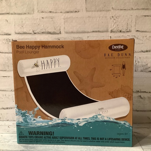 Rae Dunn Bee Happy Hammock Pool Lounger - Picture 1 of 3